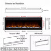 40-60" Electric Insert Fire LED Fireplace 9-12 Flame Wall/Inset Mount/Freestand
