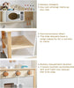 Large Wooden Play Kitchen Kids Pretend Cooking Role Play Toy with Utensils Gift