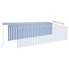 Manual Retractable Awning with Blind 5x3m Blue & White
