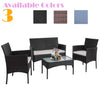 Rattan Garden Furniture 4 Piece Set Black Outdoor Chairs Table Sofa Conservatory