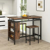 Industrial Bar Table and Stools Tall Rustic Kitchen Vintage Breakfast Dining Set