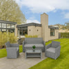 Rattan Garden Furniture 4 Seater Sofa Set Grey Outdoor Patio Lounge Coffee Table