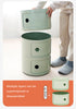 Plastic Storage Cabinet Floor Standing Round Cupboard Bedside Table Nightstand