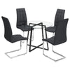 Glass Tempered Round Side Table Top & Black Metal Legs Dining Living Room Office