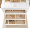 Mondeer 4 Tier Jewellery Box with Lock Mirror & 3 Drawers for Earring Necklace