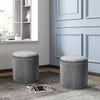 Round Footstool Pouffe Storage Ottoman Padded Seat Footrest Vanity Stool Chairs