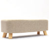 Linen Fabric Padded Stool Bench Footstool Pouffe Footrest Living Room Bedroom
