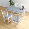 Dining Table and Chairs for 4 People,Kitchen Table Set,Grey&White,Solid Wooden