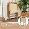 Portable Lawn Chairs Folding Camp Chairs Set-Beige