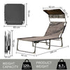2x Garden Folding Chair Portable Beach Camping Canopy Recliner Sun Lounger