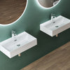 Bathroom Sink Countertop Wash Basin Ceramic Wall Mounted Rectangle Sink