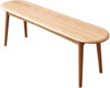 Solid Oak Wood Dining Bench Original Wood Color Half-Round Seat 47in