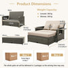 Patio Rattan Daybed Set w/Footstool & Storage-Brown