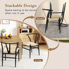 Wishbone Dining Chair Set of 2 Modern Weave Armchairs-Black+Natural
