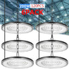 6X 200W LED High Bay Light UFO Factory Workshop Warehouse Industrial Lights Lamp