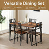 5 Pcs Dining Table Set Industrial-Style Kitchen Table & 4 Chairs-Coffee