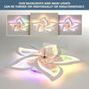 RGB LED Ceiling Fan Lights with Remote Control Dimmable Reversible 6 Speeds Fan