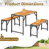 3-Pieces Patio Dining Set for 4 People-Natural