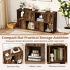 3-Tier Bookshelf 4-Cube Bookcase Wooden Display Shelf-Coffee