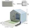 Enclosed Cat Litter Box Tray Cats Toilet with Lid Hood Scoop Pet Furniture