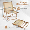 Portable Lawn Chairs Folding Camp Chairs Set-Beige