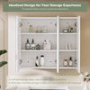 Bathroom Mirror Cabinet 3 Door Shelf Storage Wall Mounted Cupboard White Wood