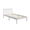 Single Pine Solid Wood Bed 3ft White Low End Slatted Base Furniture Headboard