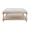 Dusk Knaresborough Light Grey Linen Button Back Coffee Table Pouffe RRP £