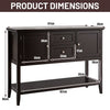 Console Sofa Table Narrow Entryway Table W/ 2 Drawers & 2 Storage Cabinets