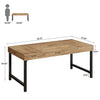 Dining Table for 4-6 People, Industrial Rectangular Kitchen Table with Metal Leg