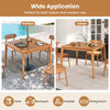 Wooden Square Table Outdoor Acacia Wood Dining Table for 4 People-Natural