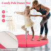 Round Portable Yoga Mat Pole Dance Crash 59” x 3” (W x T)-Pink