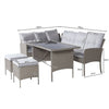 Rattan Garden Furniture Set 7 Seater Dining Table Outdoor Corner Sofa w/Cushions