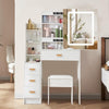 Dressing Table Set Vanity Makeup Desk with Mirror and Stool 3-Color LED Light UK