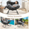 Indoor Outdoor Rocking Chair Oversized Egg Papasan Chair-Grey