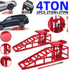 2x Heavy Duty Metal Car Ramp Lift Height Adjustable 4Ton Hydraulic Jack Garage