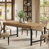 Dining Table for 4-6 People, Industrial Rectangular Kitchen Table with Metal Leg