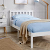 Single Pine Solid Wood Bed 3ft White Low End Slatted Base Furniture Headboard