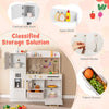 Toy Kitchen Set Kids Pretend Play Kitchen with Lighted Microwave-White