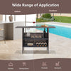 Outdoor Wicker Bar Table Rattan Bar Counter Table for Backyard