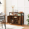 Rustic Sideboard Cabinet Wine Rack Buffet Table Storage for Kitchen Bar