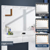 White Dressing Table Set Makeup Table Drawers LED Lights Mirror Cushioned Stool