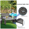 PE Rattan 4 Pieces Patio Furniture Set w/ Cushions-Grey