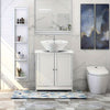 Bathroom Under Sink Cabinet | 2 Door White Under Sink Storage | Cupboard Unit