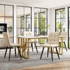 Dining Table 140x80x75cm Metal Legs Rectangular Kitchen Table in Marble Pattern