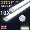 10x 120CM LED Tube Light 40W 6500K Batten Linear Slim Light WorkShop Garage Lamp