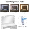 Dressing Table With Led Mirror Drawers Stool Set Makeup Desk Vanity Table Lights
