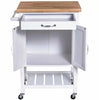 Kitchen Trolley Island Vintage Storage Cart White Wooden Butchers Block Cupboard