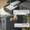 New 3 Seater Pull-Out Reversible Chaise Sofa Bed with Storage,Grey Linen Fabric