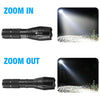 High Power Adjustable Focus LED Flashlight 5 Modes with Battery and Charger